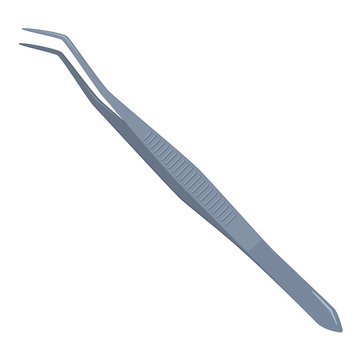 Tweezers for Sewing. Steel Bent Tweezers Isolated on White Background Stock  Image - Image of closeup, background: 111521257