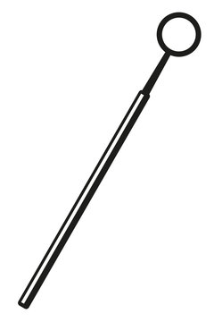 recommend clip art: Black and white dental mirror silhouette