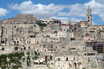 Fototapeta na wymiar Matera, Basilicata, Italy, The Sassi and the Park of the Rupestrian Churches of Matera, UNESCO World Heritage Centre