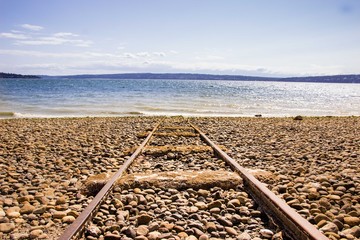 railroad on the beach