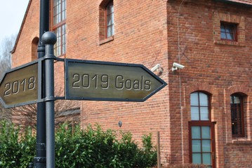 2019 goals - obrazy, fototapety, plakaty