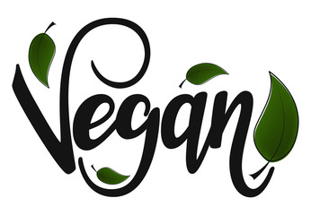 Vegan. Handwritten Lettering. Text. Modern Calligraphy. © christinedavm
