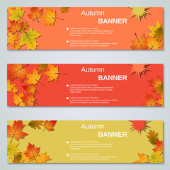 Naklejka na ściany i meble Autumn style banners vector templates collection
