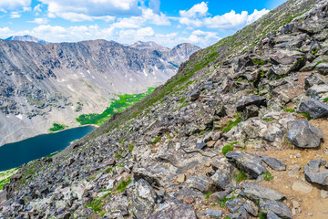 Beautiful Day on Mount Quandry in Colorado Wilderness