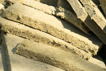 Fototapeta premium Mineral wool. Material for insulation of buildings.