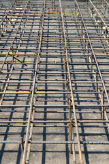Reinforcement of the Foundation slab before pouring concrete.