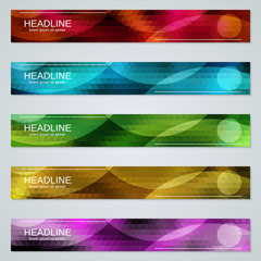 Fototapeta premium Abstract geometric style colorful web banners vector templates collection