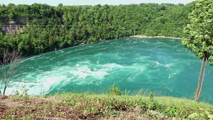 A panoramic view of the whirlpool rapids near Niagara Falls from US side