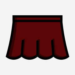 Coloured outline miniskirt pixel perfect vector icon