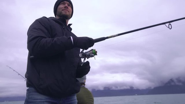 fisherman with fishing rod