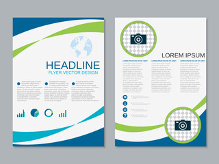 Modern professional business two-sided flyer vector design template