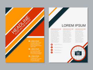 Modern professional business two-sided flyer vector design template