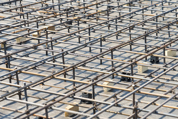 Reinforcement of the Foundation slab before pouring concrete.