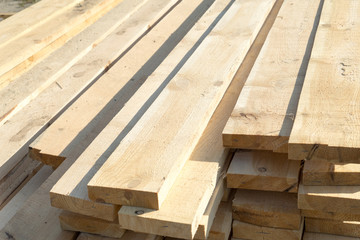 Wood for construction. The building material is prepared for construction.
