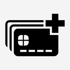 Glyph add chip credit card pixel perfect vector icon