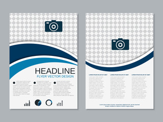 Modern professional business two-sided flyer vector design template