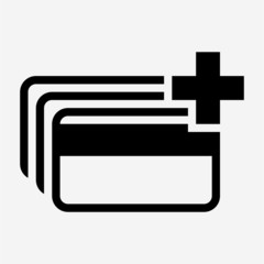 Glyph add magnetic stripe credit card pixel perfect vector icon