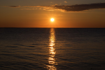 Spectacular Sunset Viewed from West Point Lighthouse in Prince Edward Island Canada