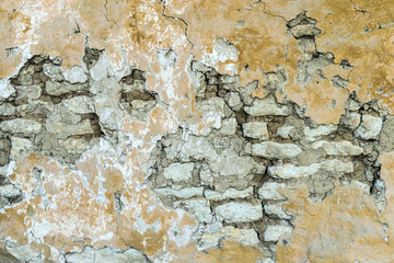 Old wall with fallen off plaster. place for your text.