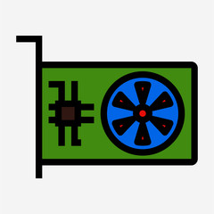 Coloured outline expansion card pixel perfect vector icon