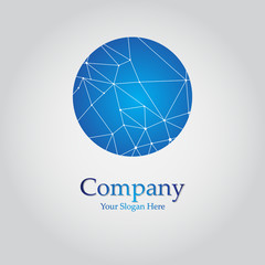 Midnight Blue Color, Company Logo Design, Abstract Circle Logo, Concept, Element, isolated on a White backgrounds, vector illustration