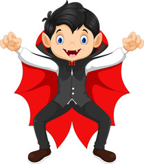 Cute child in a Halloween Vampire costume