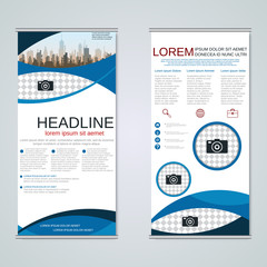 Modern roll-up business banners vector design template