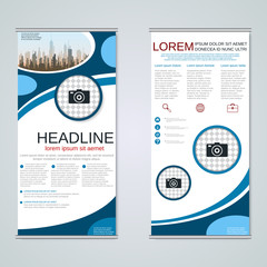 Modern roll-up business banners vector design template