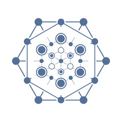 Abstract flat wire frame shape. Global connection concept template for your design.