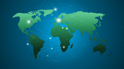 World map. Global Network connection, Abstract Modern Creative Concept, For Website, Vector illustration