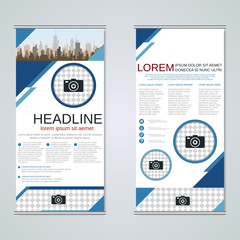 Fototapeta premium Modern roll-up business banners vector design template