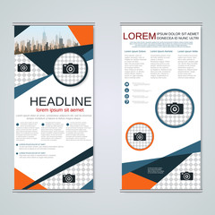 Obraz premium Modern roll-up business banners vector design template