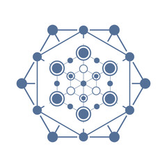 Abstract flat wire frame shape. Global connection concept template for your design.