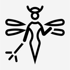 Outline fantasy film pixel perfect vector icon