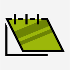 Coloured outline desk calendar pixel perfect vector icon