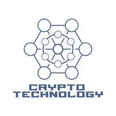 Cryptocurrency logo  template. Blockchain concept emblem.