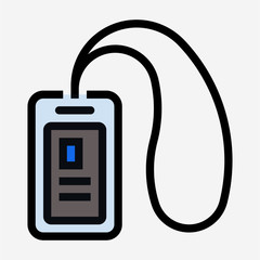 Coloured outline card holder pixel perfect vector icon