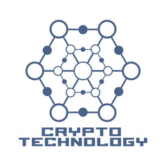 Cryptocurrency logo  template. Blockchain concept emblem.
