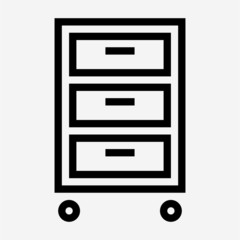 Outline document cabinet pixel perfect vector icon