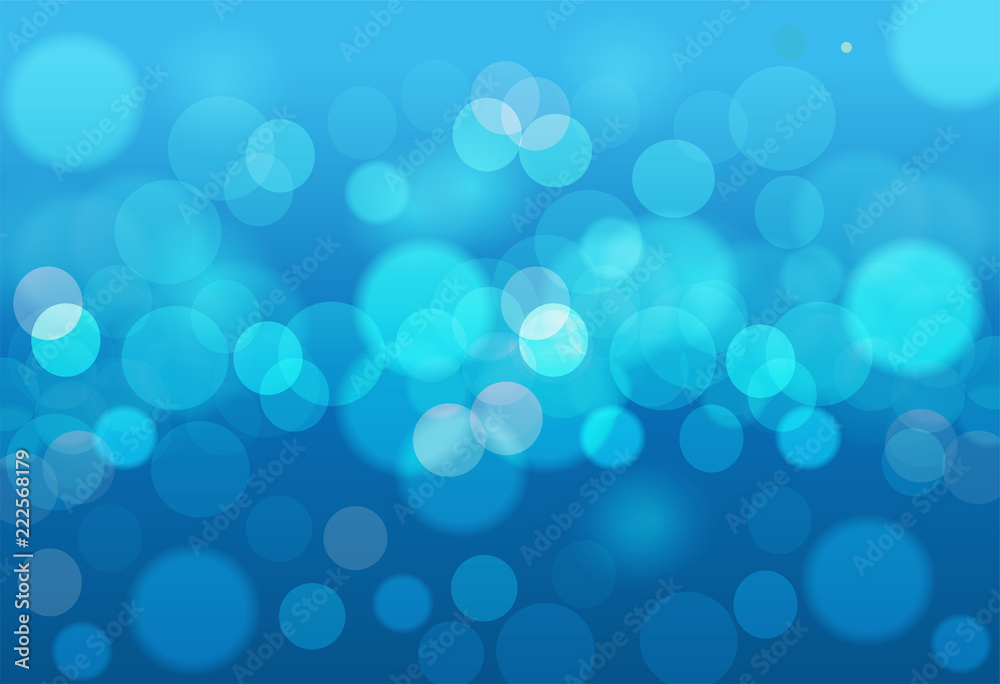Wall mural vector abstract blue sky background with blur bokeh light effect