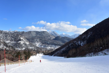 Fototapeta na wymiar Skiing in winter