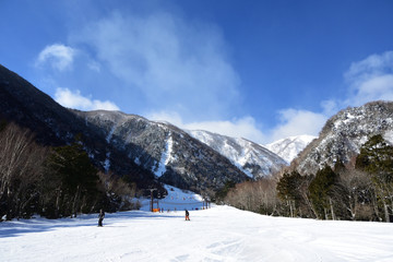 Fototapeta na wymiar Skiing in winter