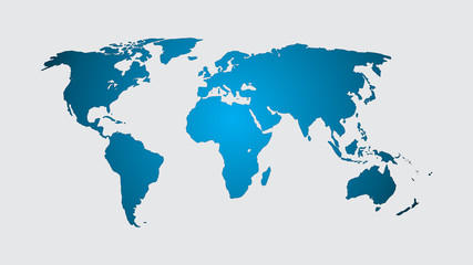 Fototapeta na wymiar World Map Vector, Isolate on Blank Background, Flat Earth Map For Website, Annual Report, Infographics, World Map Illustration, Vector Illustration
