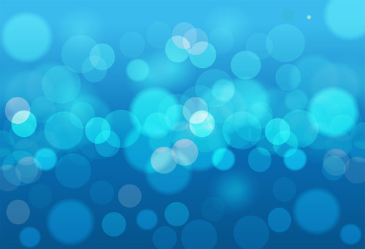 Vector abstract blue sky background with blur bokeh light effect