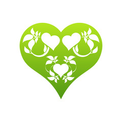 Abstract heart tree concept. Tree in heart.