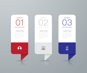 Naklejka na ściany i meble Infographics design vector and business icons with 3 options.
