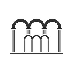 Abstract arch entrance silhouette icon.