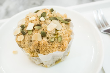 Pumpkin Cake with Cereal is a healthy food.