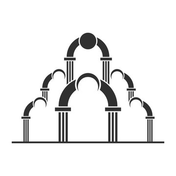 Abstract arch entrance silhouette icon.