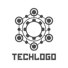 Hexagonal design technology element.